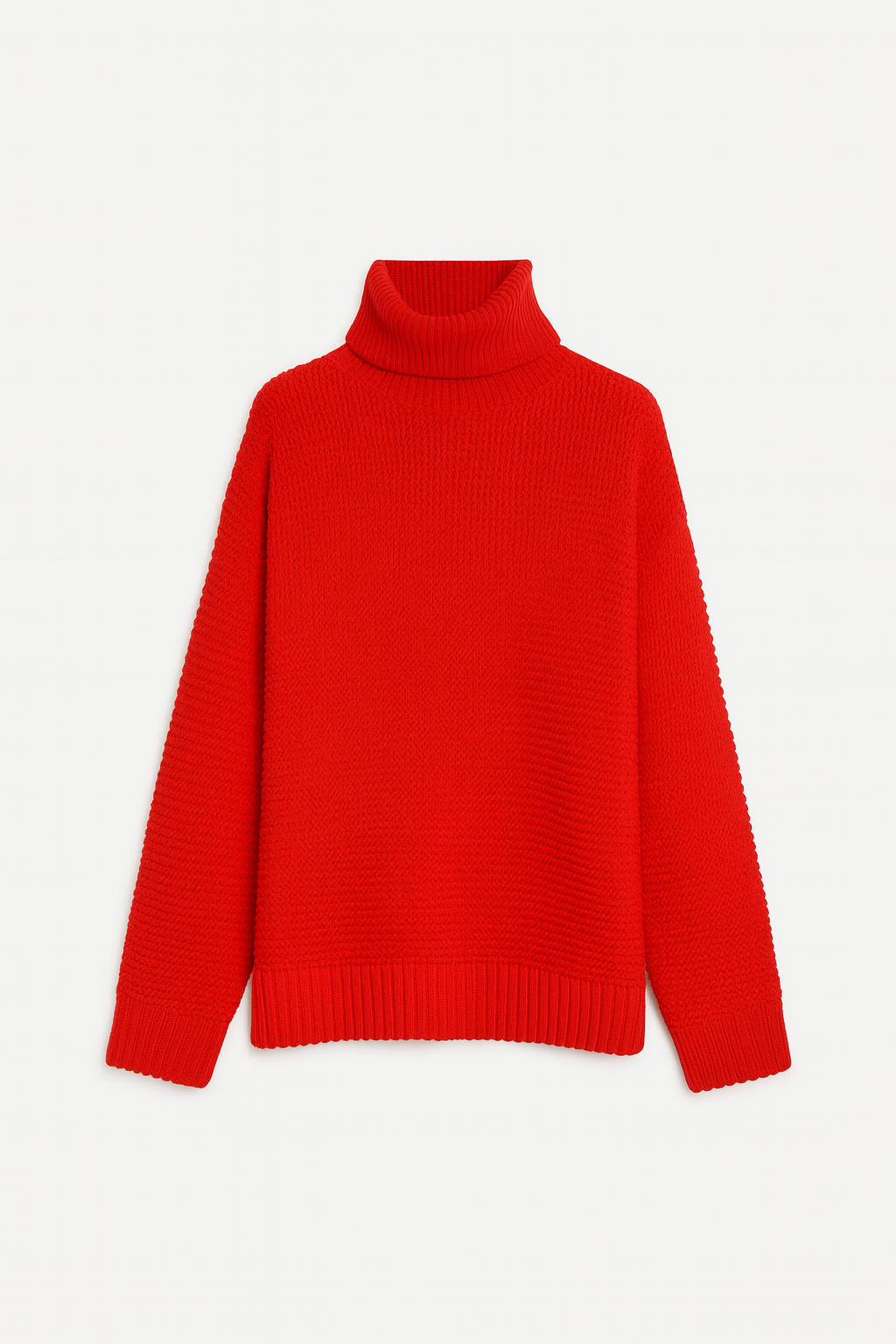 Pull col montant en maille texturée | Coupe droite | Tissu chaud | Style essentiel