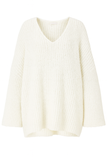 Pull oversize col V | Maille côtelée douce | Coupe fluide | Style minimaliste