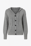 Cardigan à capuche boutonné | Maille épaisse | Coupe décontractée | Finitions côtelées