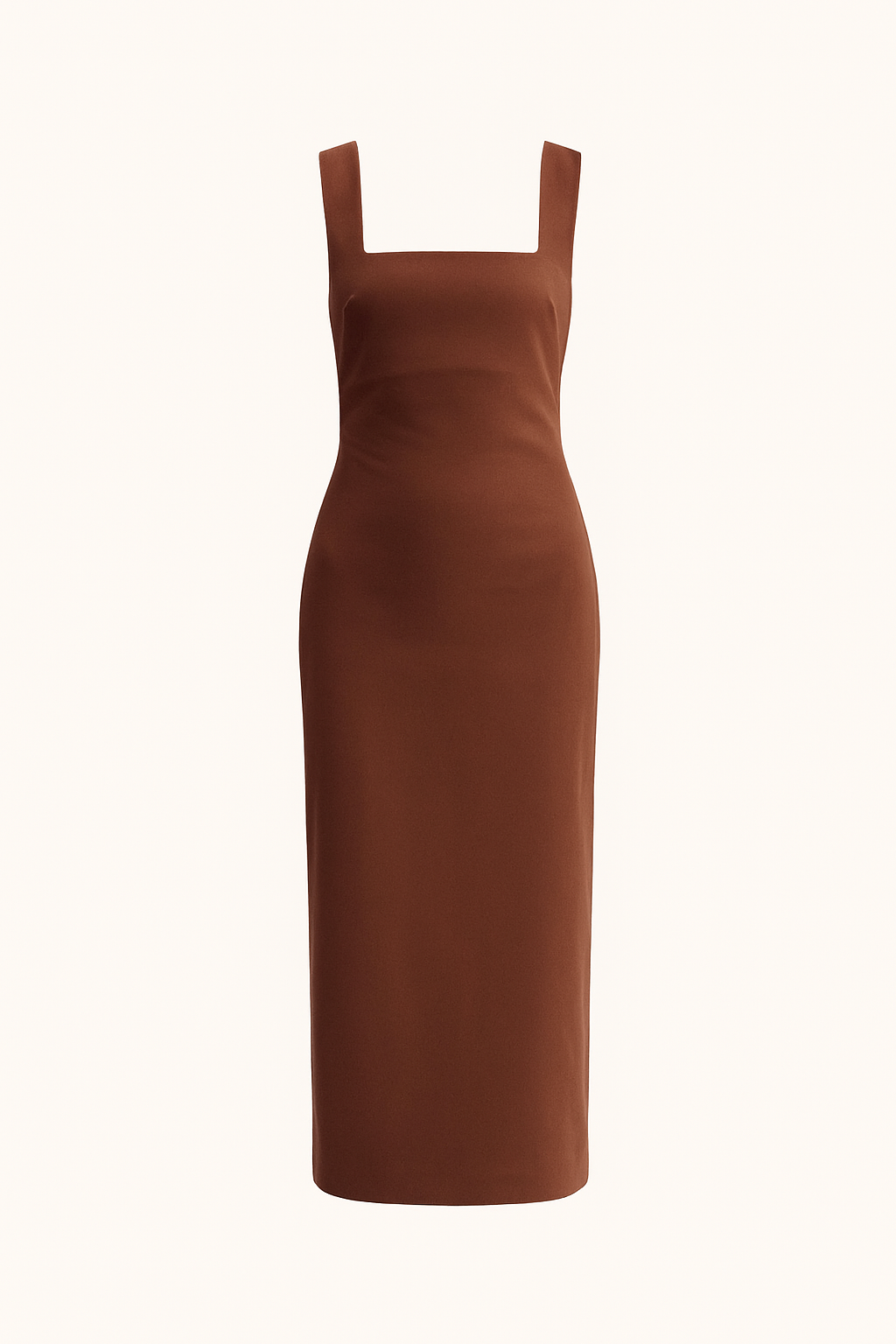Robe Longue Évasée | Lin mélangé | Encolure carrée | Silhouette structurée