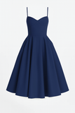 Robe midi évasée | Coupe bustier | Bretelles fines | Élégance intemporelle
