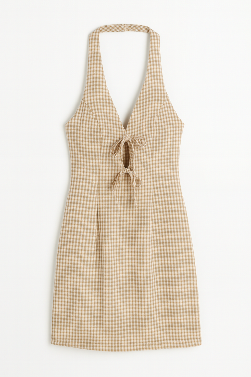 Robe courte vichy | Col américain noué | Détails à nouer | Style rétro estival