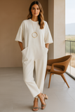 Combinaison ample moderne | Tissu fluide | Manches larges | Élégance minimaliste