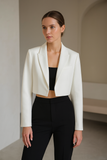 Blazer Court Femme | Col Tailleur Structuré | Coupe Épurée | Style Moderne Polyvalent