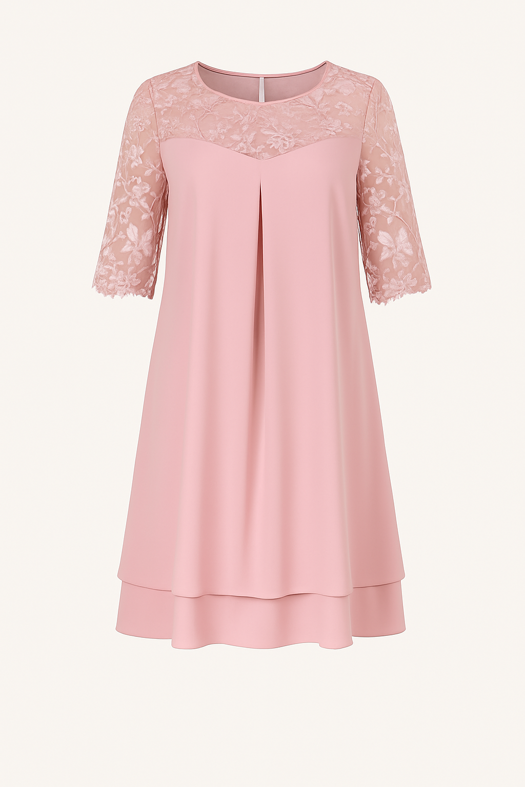 Robe Midi en Chiffon à Superpositions | Brodée | Élégante et Confortable