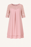 Robe Midi en Chiffon à Superpositions | Brodée | Élégante et Confortable