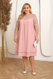 Robe Midi en Chiffon à Superpositions | Brodée | Élégante et Confortable