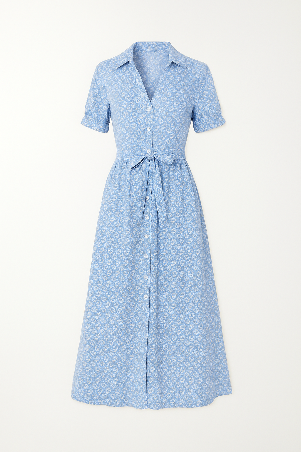 Robe Longue à Boutons | Ceinture à Nouer | Fleurie et Légère