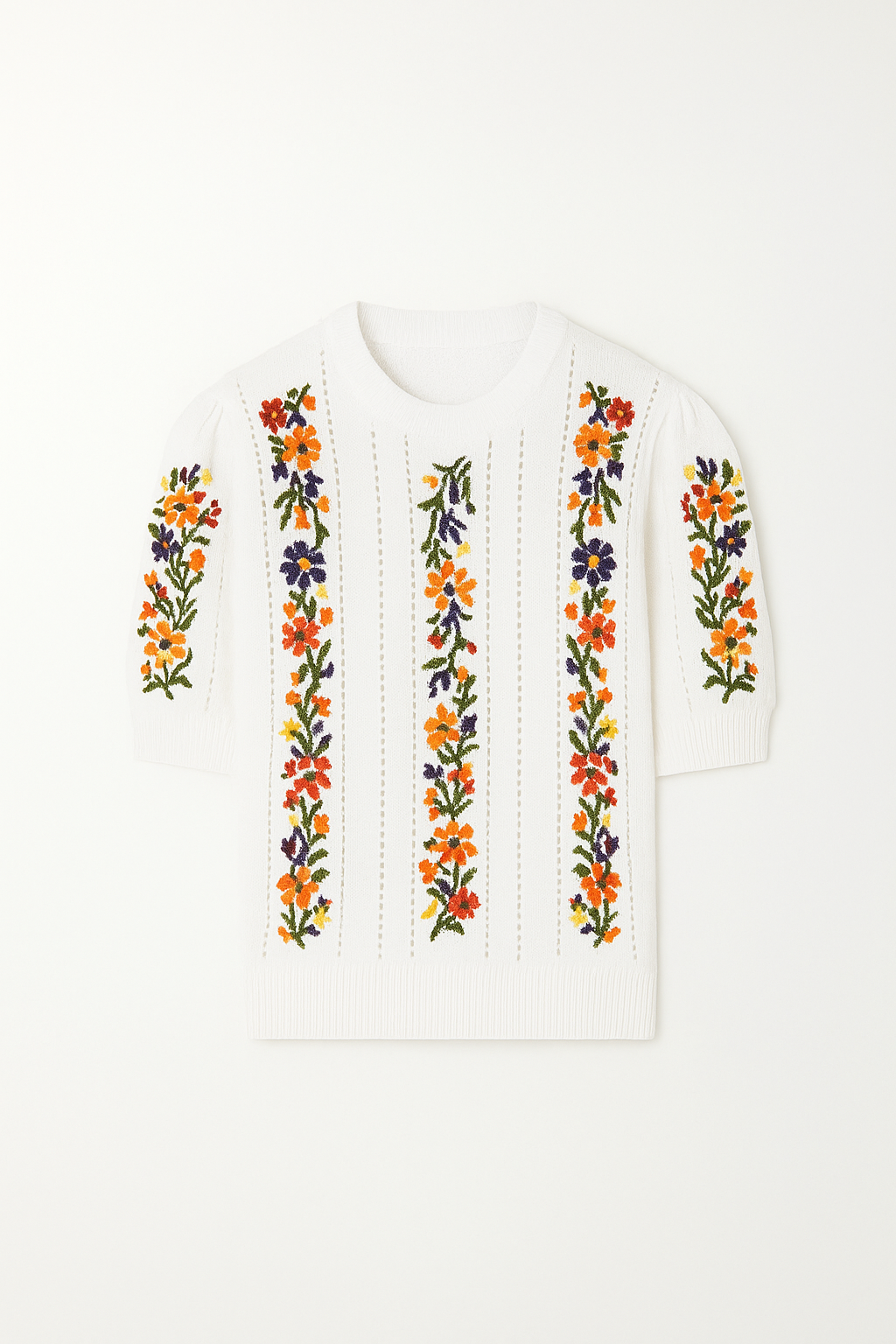 Blouse Brodée Fleurie | Blanche | Élégante, Colorée & Féminine