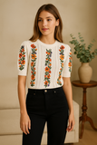 Blouse Brodée Fleurie | Blanche | Élégante, Colorée & Féminine