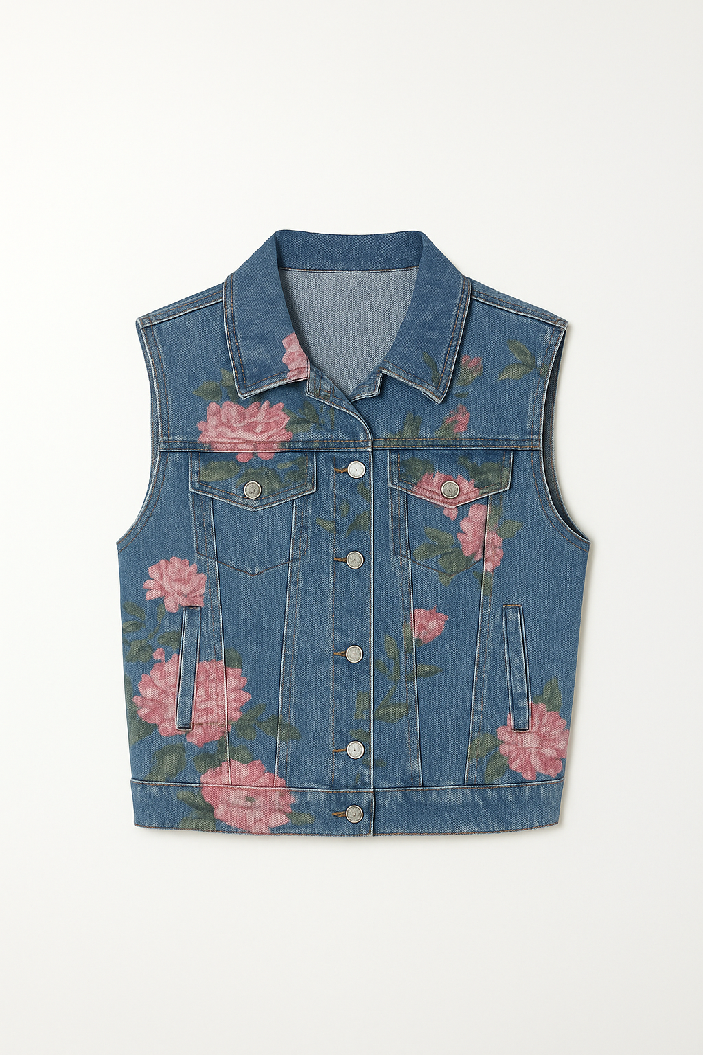 Gilet en Jean Fleuri | Tendance | Décontracté & Chic