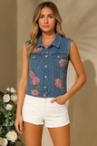 Gilet en Jean Fleuri | Tendance | Décontracté & Chic