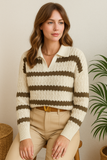 Pull en Maille Rayée | Style Vintage | Chaud et Chic