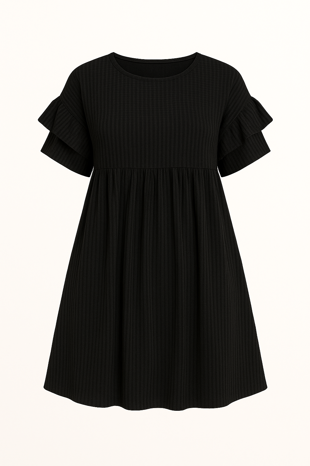 Robe Babydoll Grande Taille | Noir | Confort Féminin et Fluide