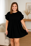 Robe Babydoll Grande Taille | Noir | Confort Féminin et Fluide