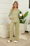 Ensemble homewear côtelé | Vert citron | Confort douillet pour journées détente