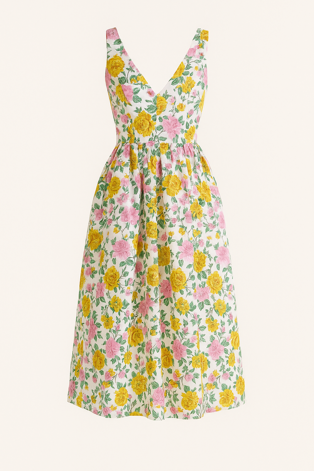 Robe Midi Fleurie | Corsage Structuré & Jupe Évasée | Élégance Fraîche
