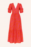 Robe Longue Fleurie | Manches Bouffantes | Légère et Fluide