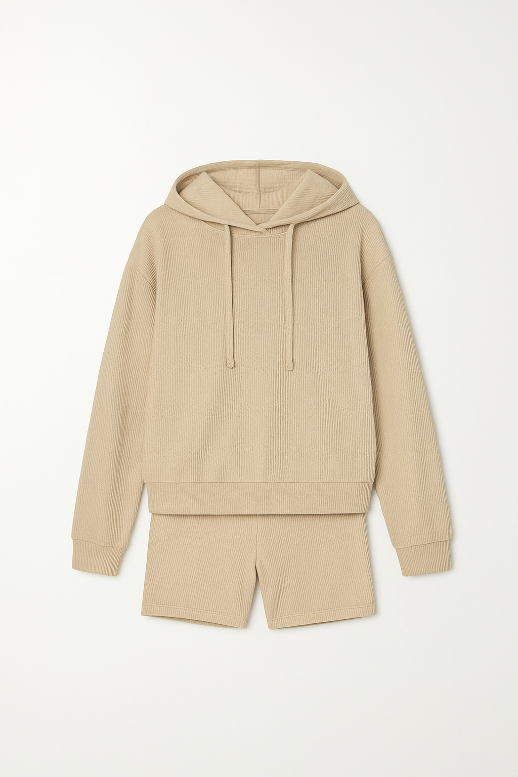Ensemble Sweat à Capuche & Short Côtelé | Confort & Style | Loungewear Tendance