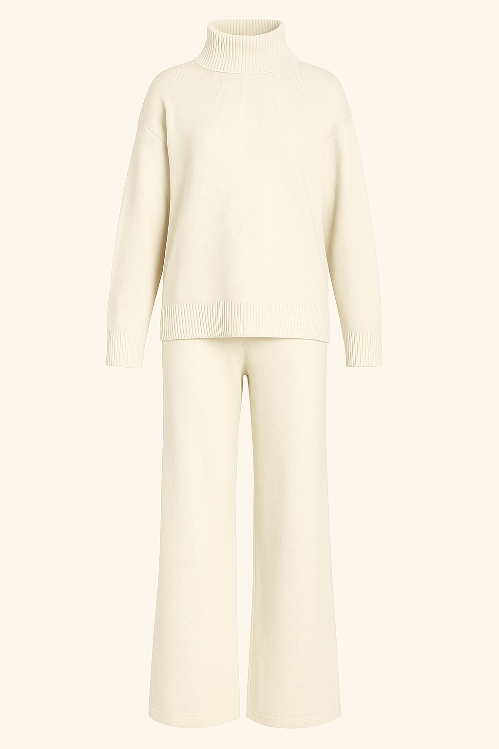 Ensemble Lounge en Maille | Blanc | Confort Élégant & Style Minimal