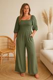 Combinaison Pantalon Évasée Smockée | Chic | Confortable et Stylée