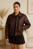 Veste Bomber en Cuir | Élégante & Intemporelle | Look Premium