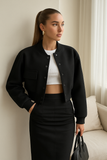 Veste Bomber en Laine | Chic & Chaude | Style Urbain Décontracté