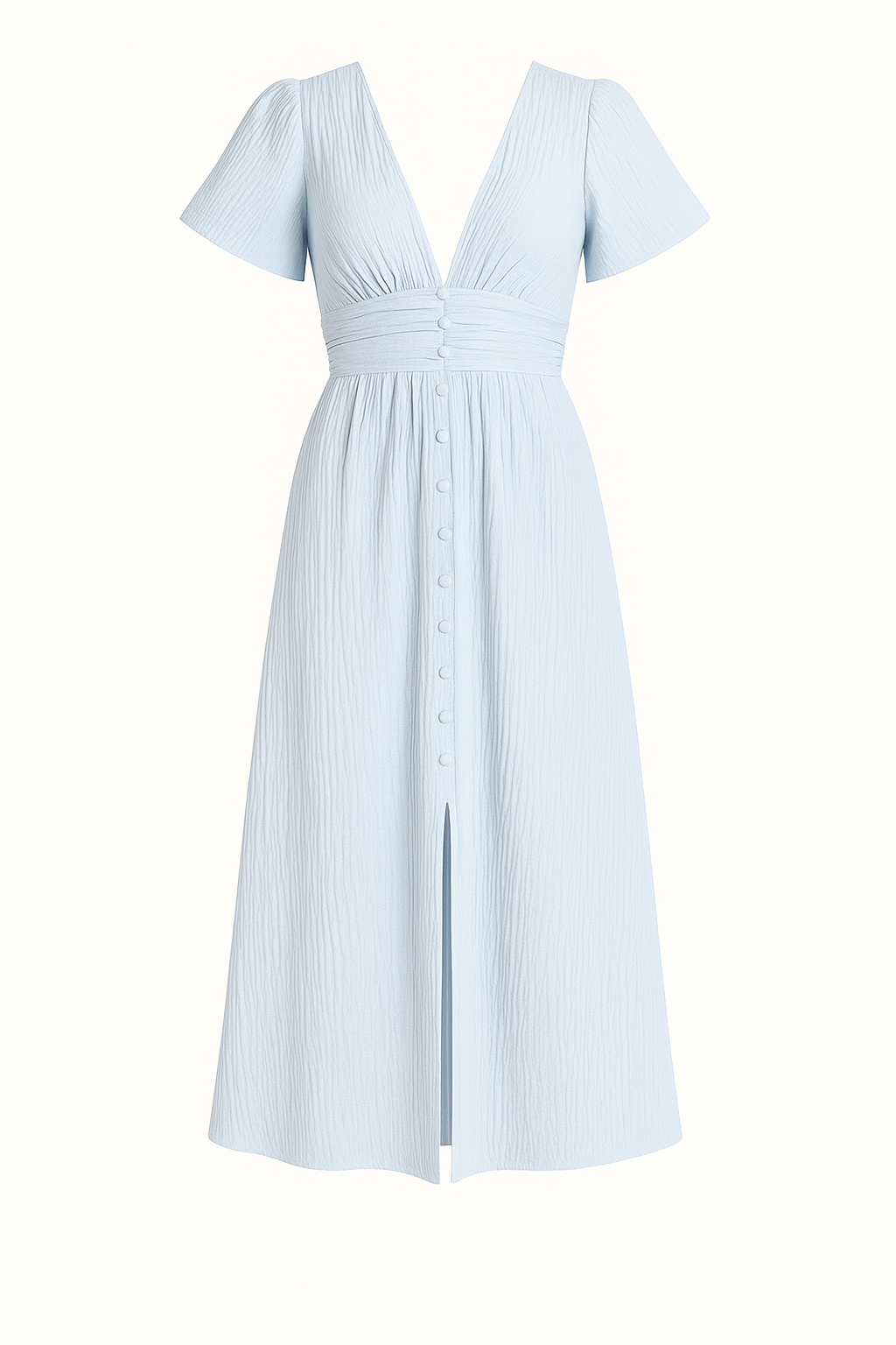 Robe Midi Plissée à Boutons | Chic Estival | Élégance Légère
