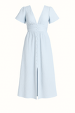 Robe Midi Plissée à Boutons | Chic Estival | Élégance Légère