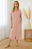 Robe chemise en lin | Blanc | Léger et confortable