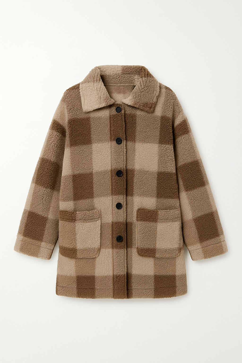 Veste en Sherpa à Carreaux | Douillette & Tendance | Idéale pour l’Hiver