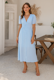 Robe Midi Plissée à Boutons | Chic Estival | Élégance Légère