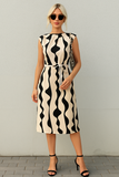 Robe Midi Imprimé Abstrait | Élégante | Moderne et Chic