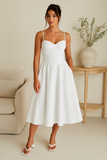 Robe Midi Corset Blanche | Élégante & Féminine | Parfaite pour les Occasions Spéciales