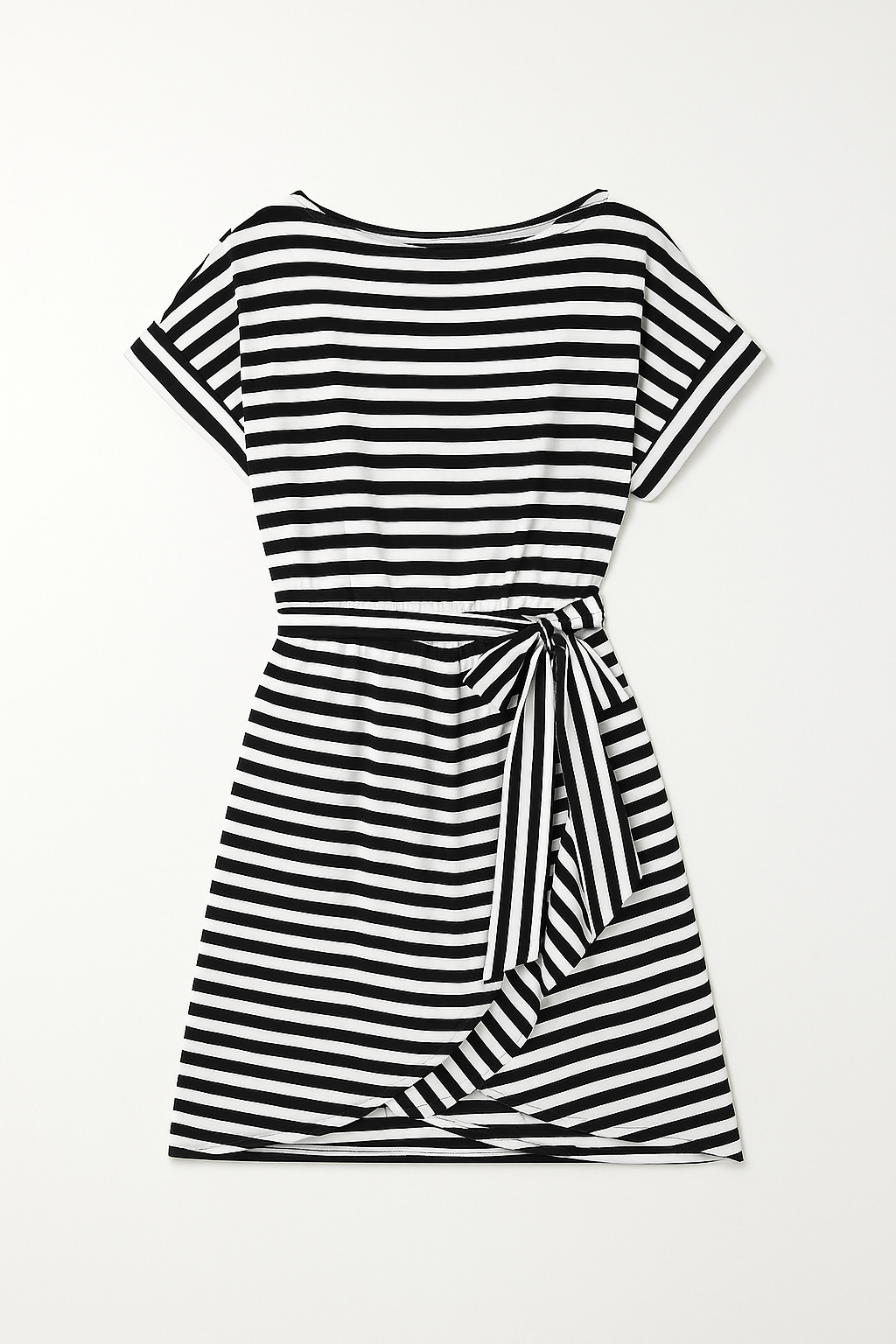 Robe Midi Rayée | Ceinture à Nouer | Décontractée & Élégante