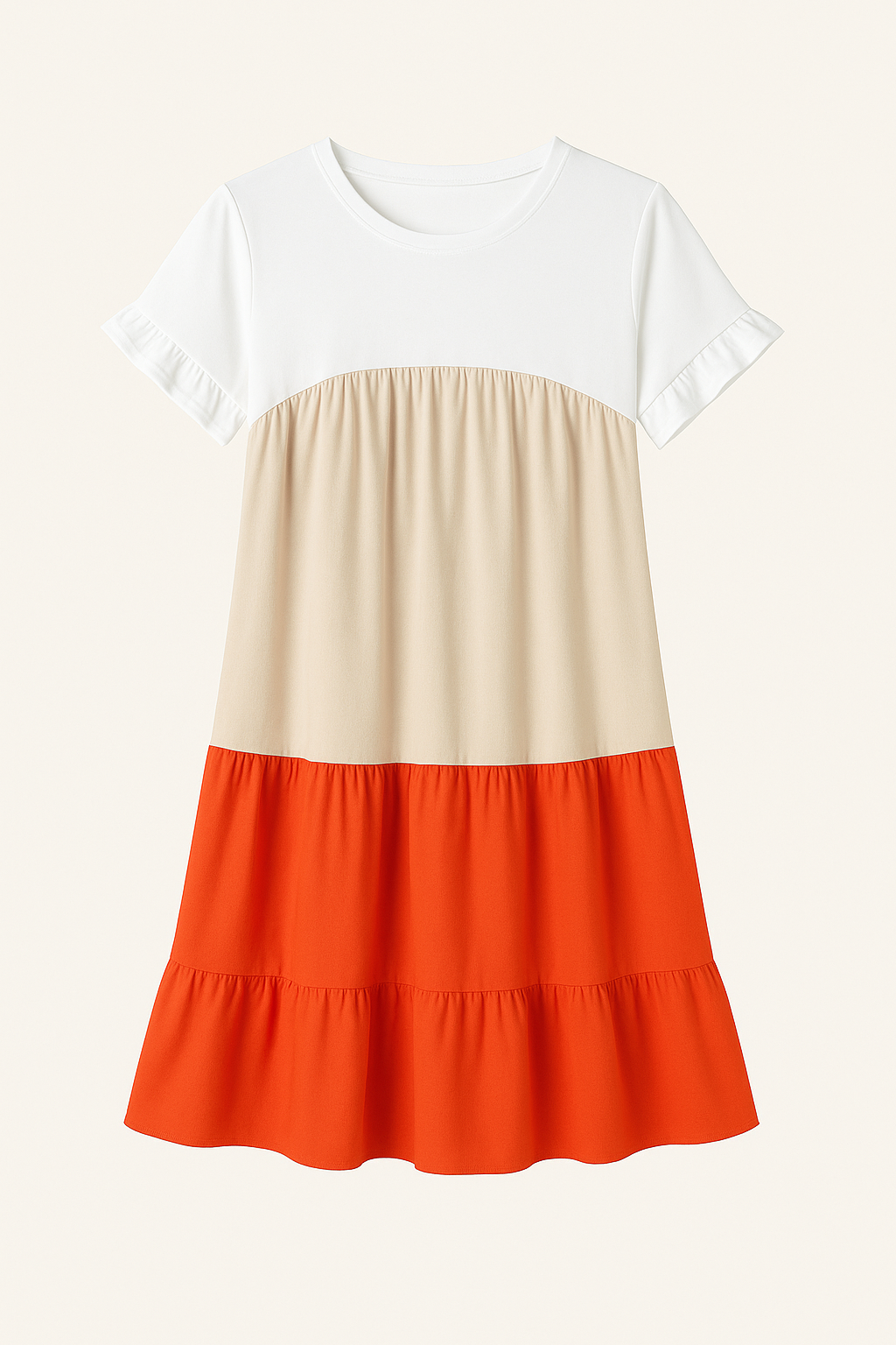 Robe Babydoll Color Block | Coupe Ample | Décontractée & Tendance