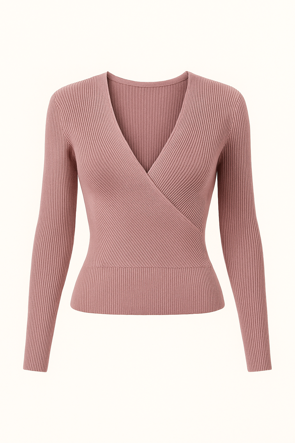 Pull Cache-Cœur Côtelé | Décolleté Plongeant | Chic & Féminin