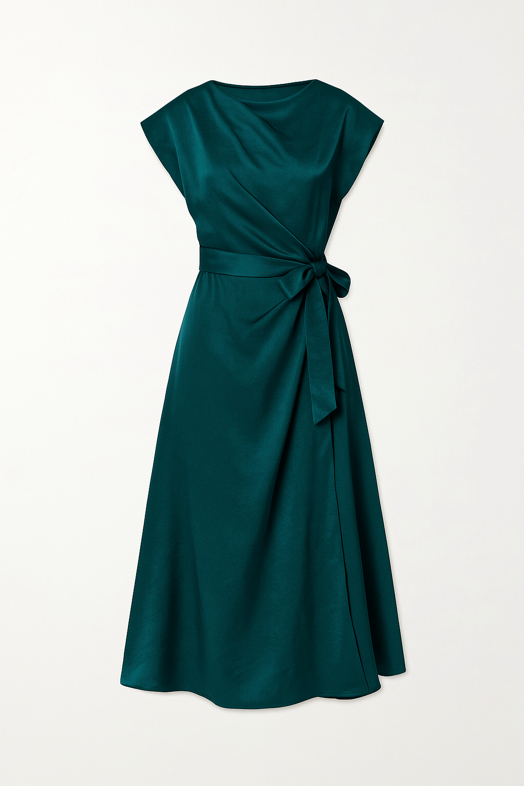 Robe Midi Portefeuille en Satin | Élégante | Chic et Intemporelle