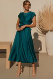 Robe Midi Portefeuille en Satin | Élégante | Chic et Intemporelle