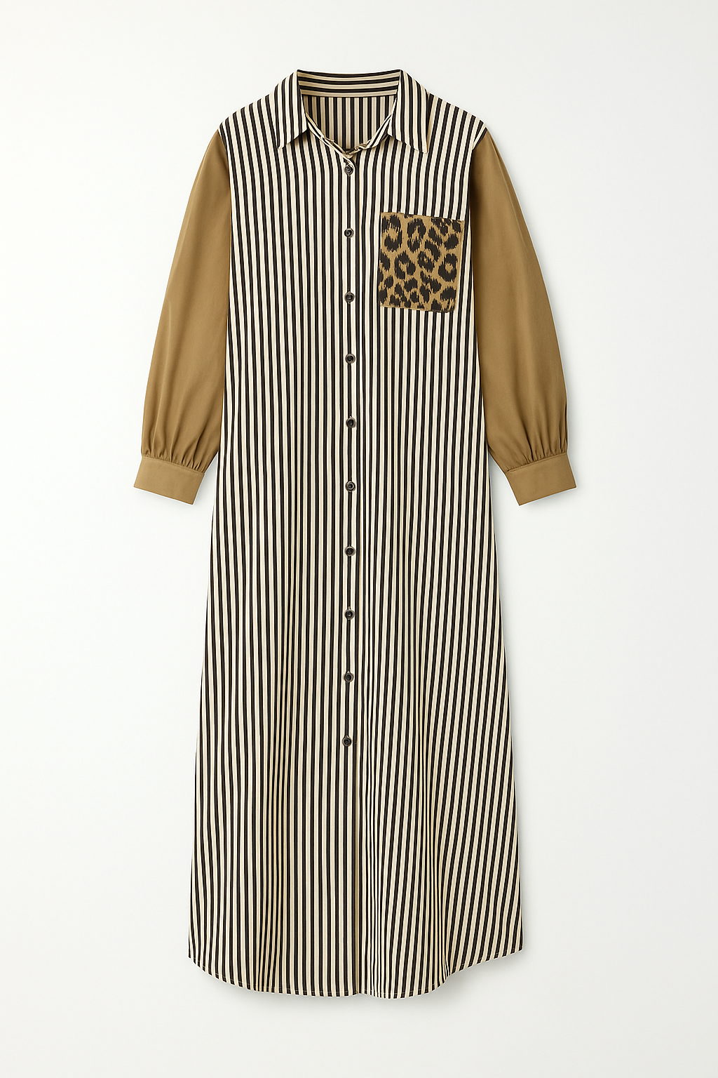 Robe Chemise Rayée & Léopard | Audacieuse | Tendance & Chic