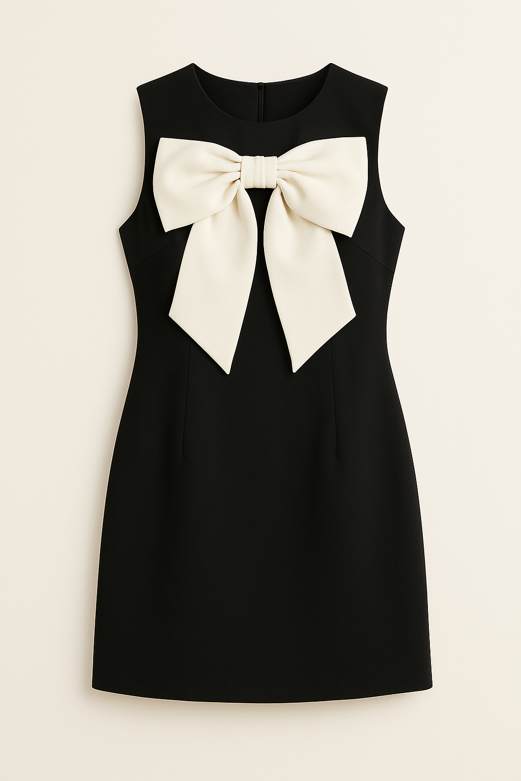 Robe Courte avec Nœud | Contraste Chic | Élégante & Audacieuse