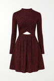 Robe Pailletée avec Découpe | Rouge Brillant | Pièce Glamour pour Soirées