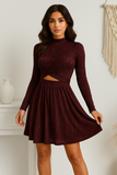 Robe Pailletée avec Découpe | Rouge Brillant | Pièce Glamour pour Soirées