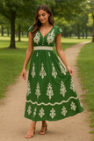 Robe Longue Bohème | Élégance Marine | Légère & Brodée