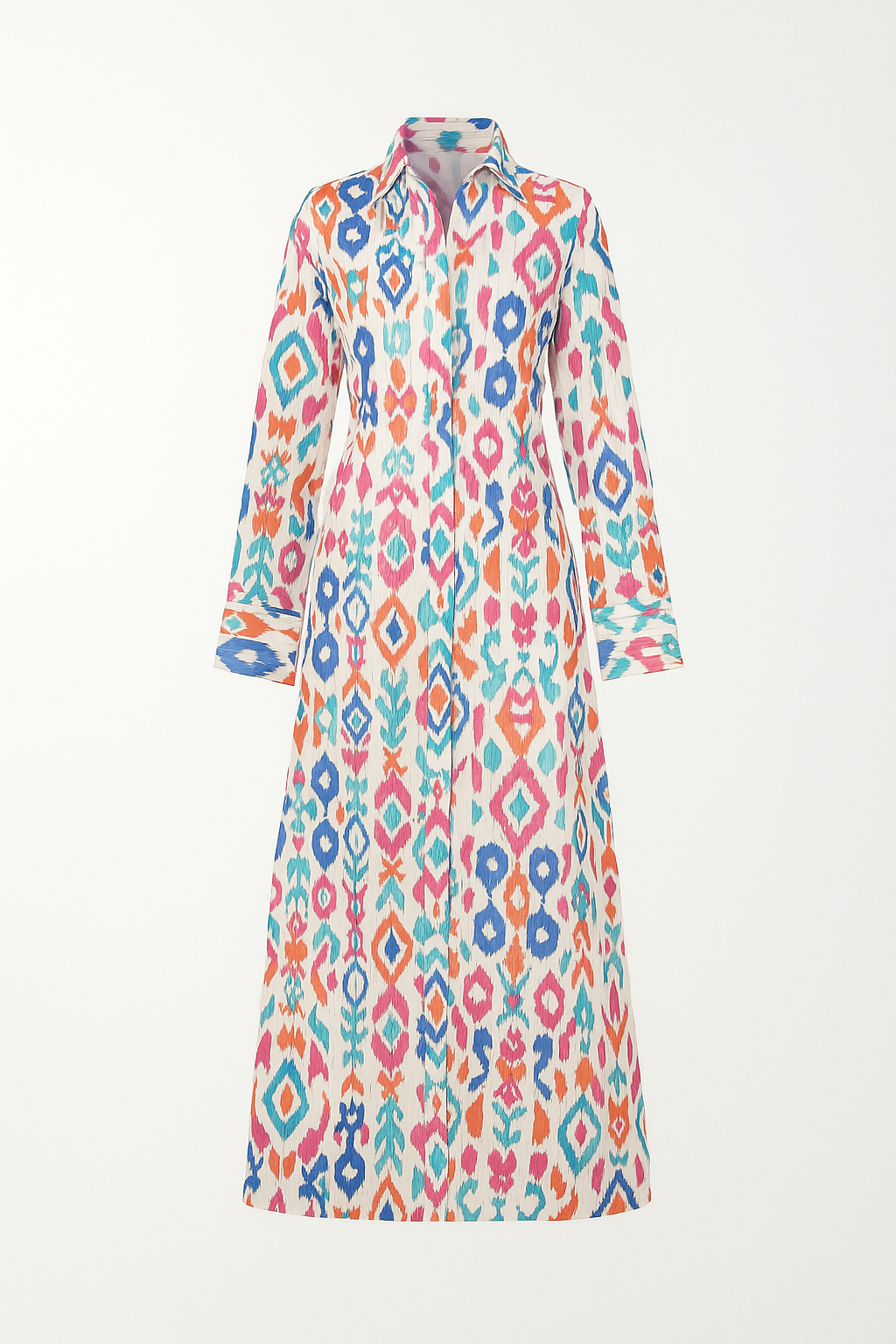 Robe Longue Bohème Ikat | Multicolore | Fluide et Vibrante