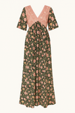 Robe Longue Bohème à Fleurs | Décolleté en V & Fluide | Charme Romantique Décontracté
