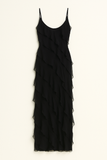 Robe Longue à Volants | Silhouette Élégante | Tenue de Soirée Inoubliable