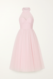 Robe Midi à Col Haut en Tulle | Rêveuse & Volumineuse | Idéale pour les Grandes Occasions