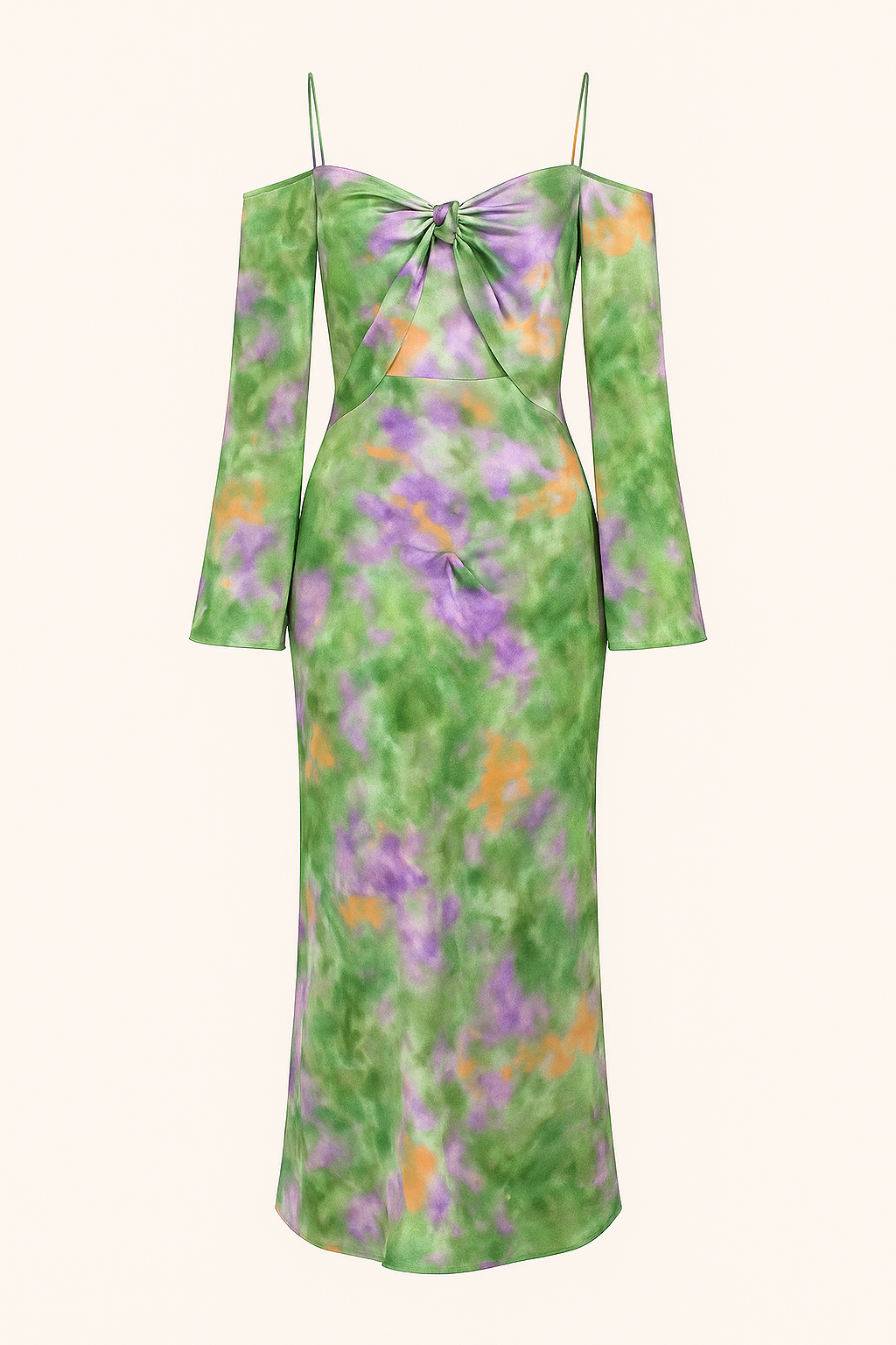 Robe Longue Satinée Fleurie avec Châle Coordonné | Rêve d’Été Élégant | Parfaite pour les Garden Parties et Soirées au Coucher du Soleil