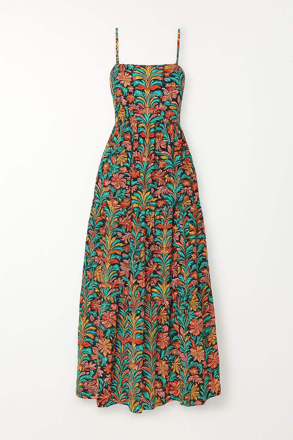 Robe Longue Bohème à Fleurs | Bretelles Légères | Look Estival Coloré